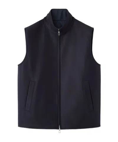 Loro Piana Zipper Vest In Blue