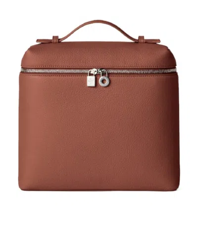 Loro Piana Zippered Backpack In Kummel/antique Silver