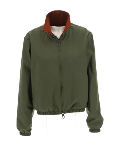 Loro Piana Zippered Casual Jacket In Dark Lichen Green