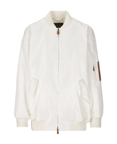 Loro Piana Zippered Casual Jacket In White