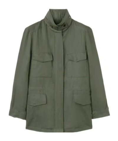 Loro Piana Zippered Long-sleeved Casual Jacket In Landscape Green