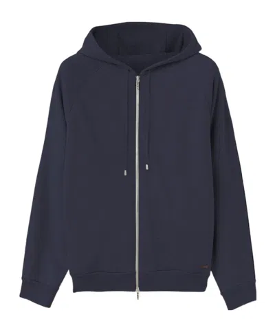 Loro Piana Zippered Pilot Jacket In Graphite Blue