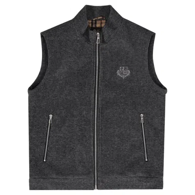 Pre-owned Loro Piana Zip-up Logo-embroidered Cashmere Vest In Black