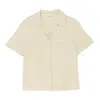 Lorod Short Sleeve Bowling Cream Blouse In Multi