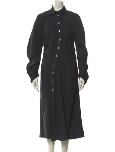 Pre-owned Lorod Silk Midi Length Dress In Gray