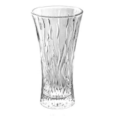 Lorren Home Trends 11.5" Tall Flame Cut Flower Vase For Home Décor In Clear