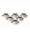 Lorren Home Trends 12 Piece 2oz Espresso Cup And Saucer Set, Service For 6 In Black