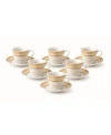 Lorren Home Trends 12 Piece 2oz Espresso Cup And Saucer Set, Service For 6 In Gold-tone