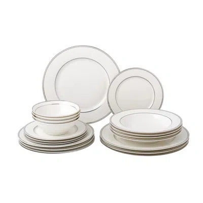 Lorren Home Trends 20 Piece Bone China Dinnerware Set-service For 4 In White