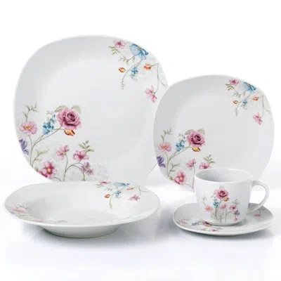 Lorren Home Trends 20 Piece Dinnerware Set, Service For 4 In Blue;white;pink