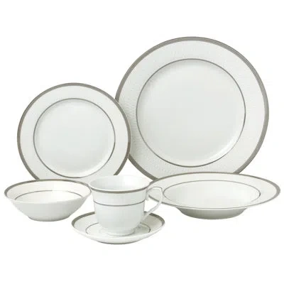 Lorren Home Trends 24 Piece Dinnerware Set, Service For 4 In Silver