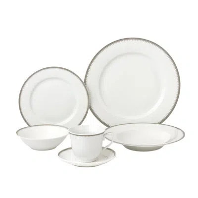 Lorren Home Trends 24 Piece Dinnerware Set In Silver