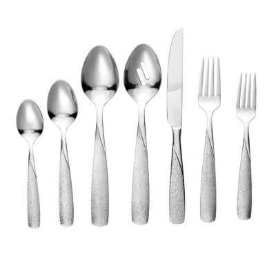 Lorren Home Trends 42 Piece Stainless Steel Flatware Set, Service For 8, Dishwasher Safe
