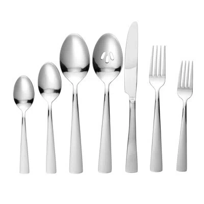 Lorren Home Trends 42 Piece Stainless Steel Flatware Set, Service For 8, Dishwasher Safe