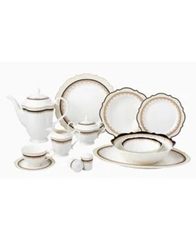 Lorren Home Trends 57 Piece Bone China Dalilah Dinnerware Set, Service For 8 In Multi