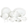Lorren Home Trends Atara Wavy 57-pc Dinnerware Set, Service For 8 In Silver