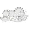 Lorren Home Trends Bolla 57 Piece Dinnerware Set, Service For 8 In Silver