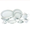 Lorren Home Trends Carlotta-mix And Match Gold Trim 57-pc Dinnerware Set, Service For 8 In Gold