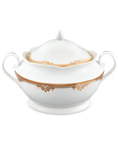 Lorren Home Trends Catherine Porcelain Tureen With Lid In Gold