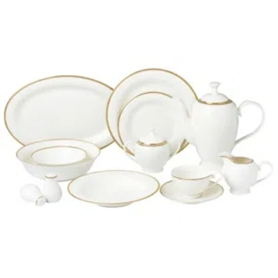 Lorren Home Trends Daisy 57-pc Dinnerware Set, Service For 8 In Gold