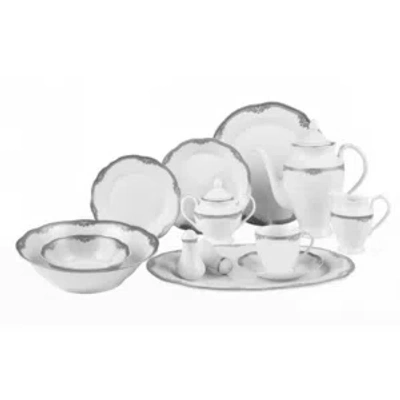 Lorren Home Trends Elizabeth 57-pc. Dinnerware Set, Service For 8 In Silver