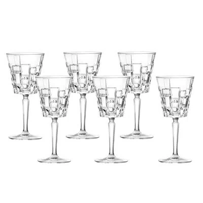 Lorren Home Trends Etna Set Of 6 White Wine Goblets In Clear