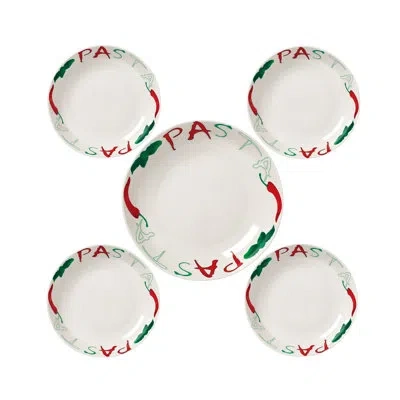 Lorren Home Trends Familia 5 Piece Pasta Set By  In White