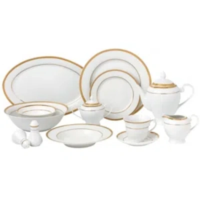 Lorren Home Trends Josephine 57-pc Dinnerware Set, Service For 8 In Gold