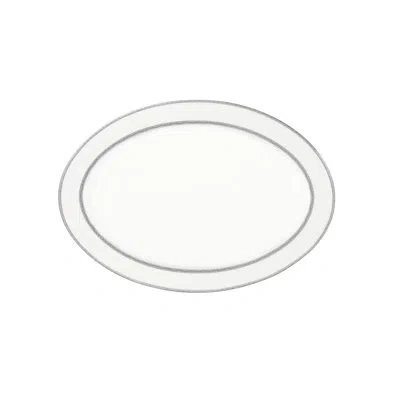 Lorren Home Trends La Luna Arianna 14" Bone China Serving Platter In Silver