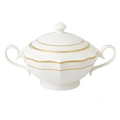 Lorren Home Trends La Luna Bone China 3.5 Qt. Tureen In White,gold
