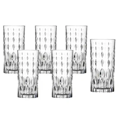Lorren Home Trends Marilyn Set Of 6 High Ball In Clear