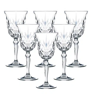 Lorren Home Trends Melodia 8 Oz. Crystal All Purpose Wine Glass In Clear