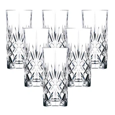Lorren Home Trends Melodia Rcr 12.25 Oz. Crystal Highball Glass In Clear