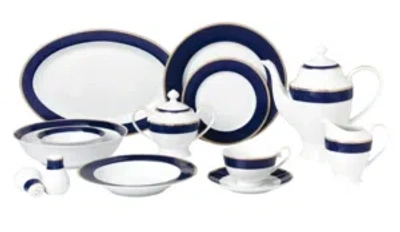 Lorren Home Trends Midnight 57-pc. Dinnerware Set, Service For 8 In Blue