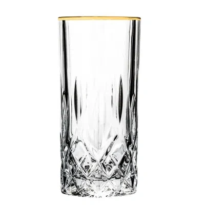 Lorren Home Trends Opera 12 Oz. Lead Crystal Highball Glass In Clear