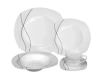 Lorren Home Trends Porcelain 20 Piece Square Dinnerware Set Service For 4 In Black