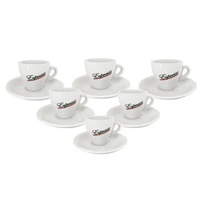 Lorren Home Trends Porcelain Espresso Cup With The Espresso Logo In White