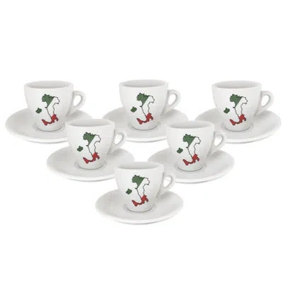 Lorren Home Trends Porcelain Espresso Cup With The Iboot Logo In White