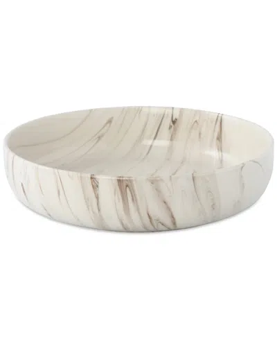 Lorren Home Trends Shiny Marble Pattern Serving Bowl, 96-oz. In Sand