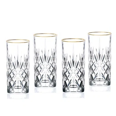 Lorren Home Trends Siena 11 Oz. Crystal Highball Glass In Clear