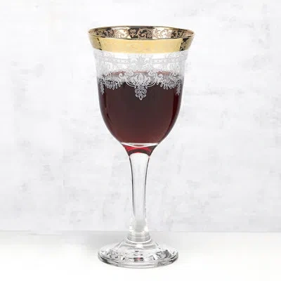 Lorren Home Trends Stencil 9 Oz. All Purpose Wine Glass In Clear