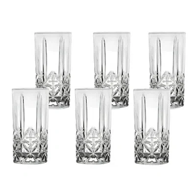 Lorren Home Trends Tall 12 Ounce Drinking Glass-textured Cut Glass In Clear