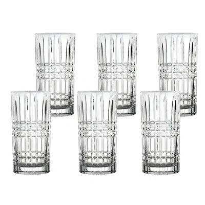 Lorren Home Trends Tall 12 Ounce Drinking Glass-textured Cut Glass In Clear