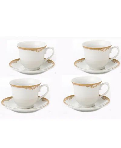 Lorren Home Trends Tea And Coffee Set, 8 Piece In Gold-tone