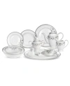 Lorren Home Trends Viola 57-pc. Dinnerware Set, Service For 8 In Silver