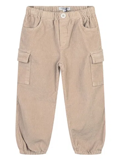 L'orsobruno Babies' Corduroy Cargo Trousers In Brown
