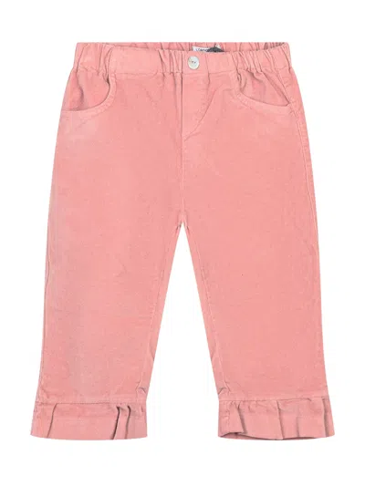 L'orsobruno Mini Velvet Corduroy Trousers In Rosa