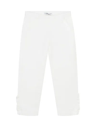 L'orsobruno Mini Velvety Corduroy Trousers For Fall 2025 In Bianco
