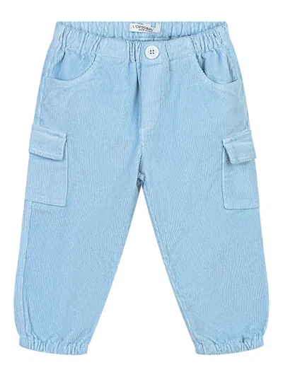L'orsobruno Babies' Pippo Corduroy Trousers In Blue