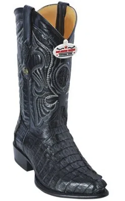 Pre-owned Los Altos Boots 990105 Black Los Altos Caiman Tail Cowboy Boots J-toe, See Note